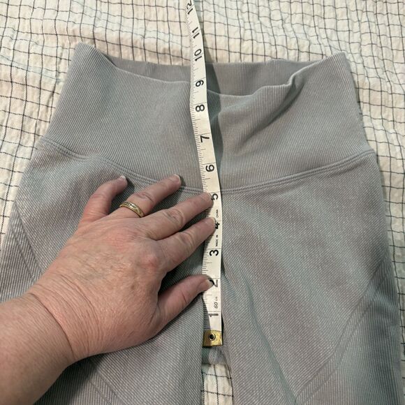 Aerie Offline Moto Light Gray leggings ribbed denim design XXS high waist capri - Picture 5 of 13